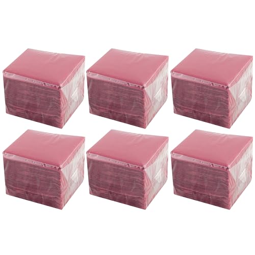 Hostelnovo - 600 Stück Tischservietten, Bordeaux, Einwegpapier, Mikrostich, 10 x 10 cm (zusammengeklappt) und 20 x 20 cm (aufgeklappt) - Ideal für Catering-Veranstaltungen, Bars und Partys von Hostelnovo
