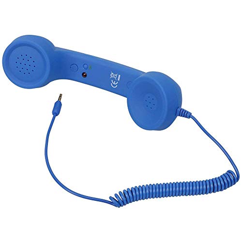 Hosuho Retro Classic 3,5 Mm Telefonhörer -Mikrofon-Anrufempfänger für Smartphone (Blau) von Hosuho