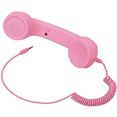 Retro Classic 3,5 Mm Telefonhörer -Mikrofon-Anrufempfänger für Smartphone (Rosa) von Hosuho