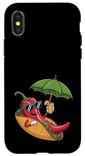 Cooles Paprika-Chili, würziges mexikanisches Essen, Sommer-Taco-Liebhaber Hülle für iPhone X/XS Cooles Paprika-Chili, würziges mexikanisches Essen, Sommer-Taco-Liebhaber Hülle für iPhone X/XS von Hot Chilli & Spicy Food Designs