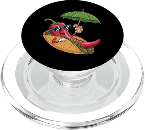 Cooles Paprika-Chili, würziges mexikanisches Essen, Sommer-Taco-Liebhaber PopSockets PopGrip für MagSafe von Hot Chilli & Spicy Food Designs
