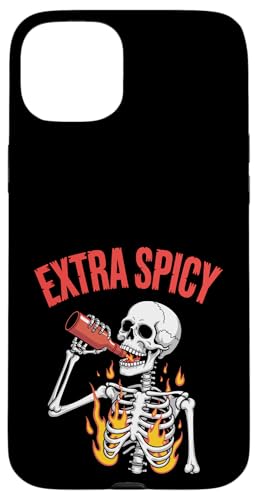 Liebhaber besonders scharfer Speisen mit rotem Pfeffer-Chili Hülle für iPhone 15 Plus von Hot Chilli & Spicy Food Designs