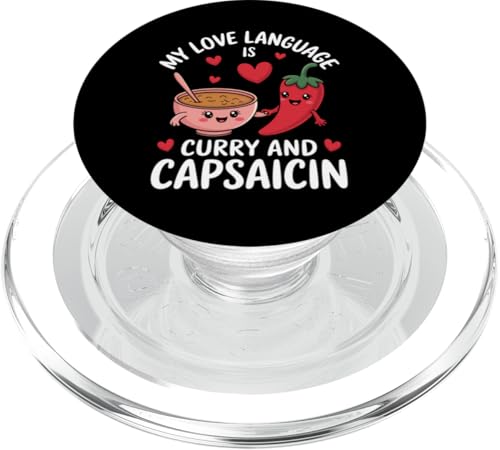 Paprika-Chili-Capsaicin Love Language Indisches Curry PopSockets PopGrip für MagSafe von Hot Chilli & Spicy Food Designs