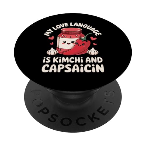 Paprika-Chili Würziges koreanisches Essen Kimchi PopSockets Klebender PopGrip von Hot Chilli & Spicy Food Designs