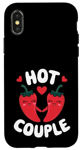 Red Pepper Chili Hot Passendes Paar für scharfes Essen Hülle für iPhone X/XS Red Pepper Chili Hot Passendes Paar für scharfes Essen Hülle für iPhone X/XS von Hot Chilli & Spicy Food Designs