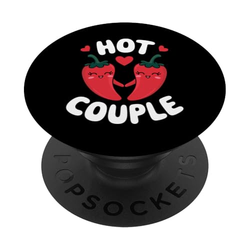 Red Pepper Chili Hot Passendes Paar für scharfes Essen PopSockets Klebender PopGrip von Hot Chilli & Spicy Food Designs