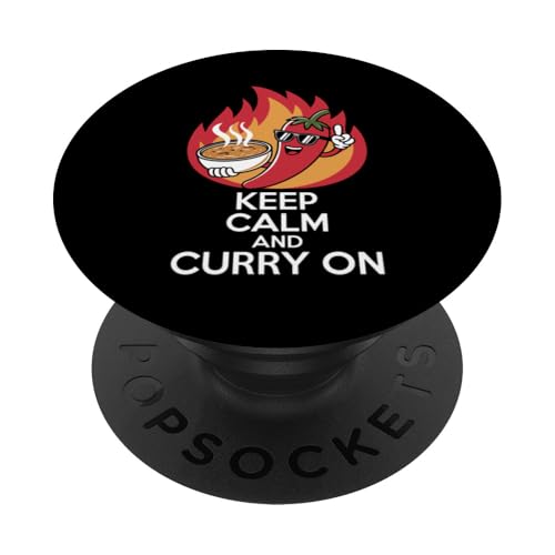 Red Pepper Chili Indisches Curry Keep Calm and Curry on PopSockets Klebender PopGrip Red Pepper Chili Indisches Curry Keep Calm and Curry on PopSockets Klebender PopGrip von Hot Chilli & Spicy Food Designs
