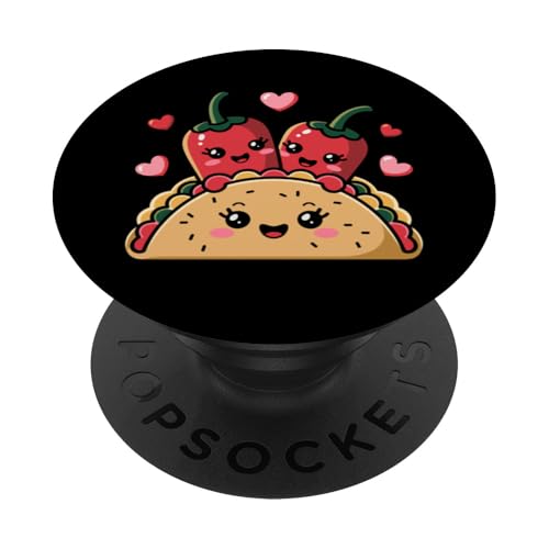 Süßer roter Pfeffer Chili würziges mexikanisches Essen Taco-Liebhaber PopSockets Klebender PopGrip von Hot Chilli & Spicy Food Designs