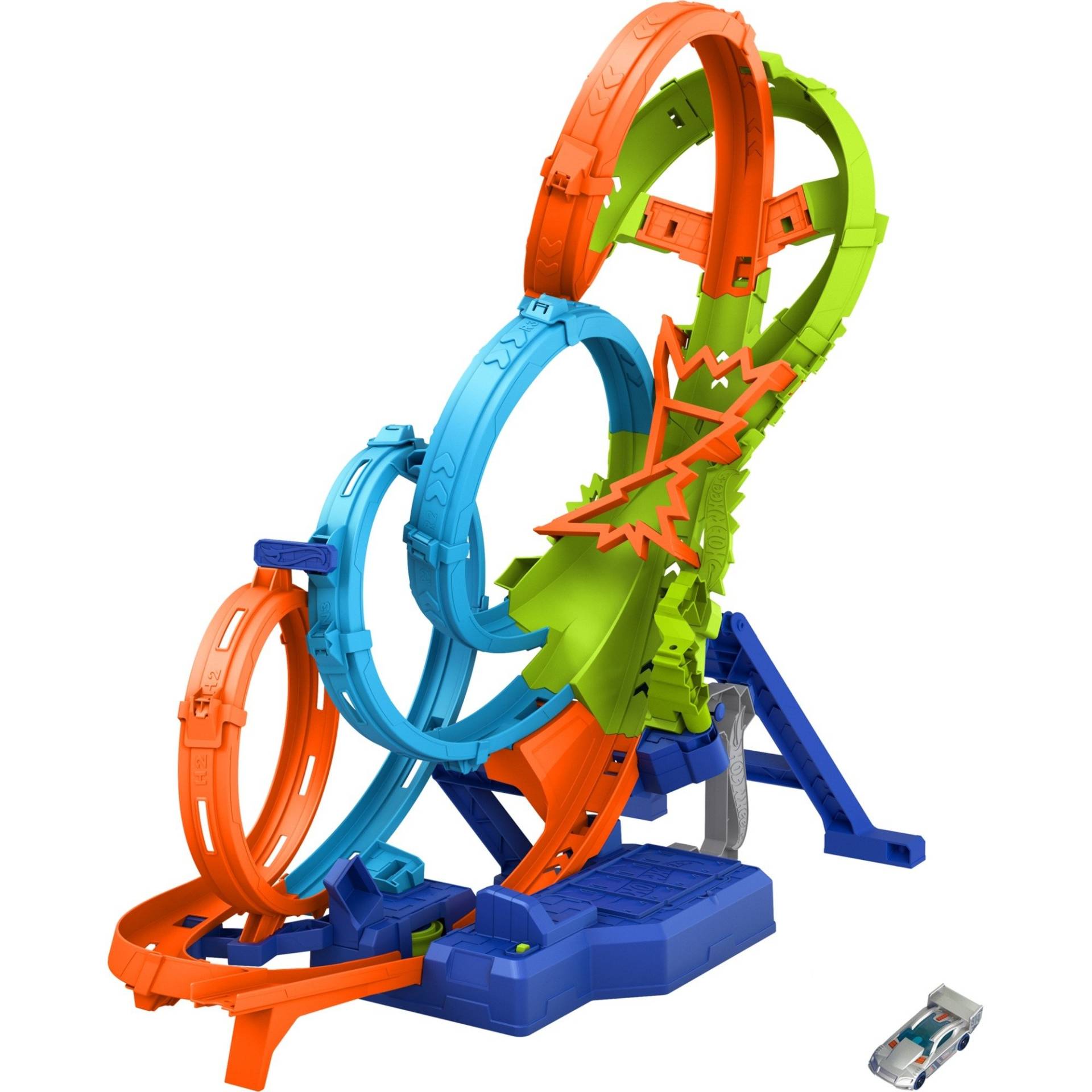 4-Loopings Crash Gefahr Trackset, Rennbahn 4-Loopings Crash Gefahr Trackset, Rennbahn von Hot Wheels