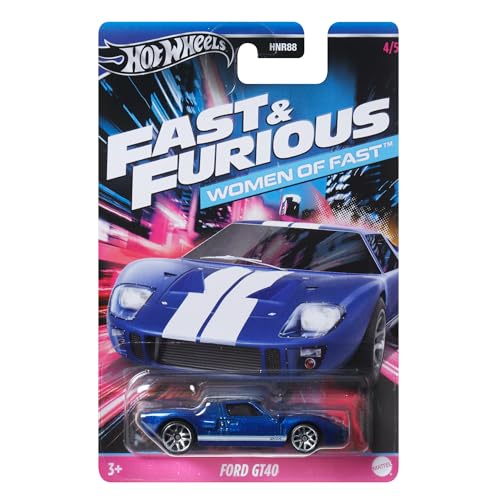 Hot Wheels Auto Ford GT 40 - Frauen von Fast and Furious - Modell Die Cast Maßstab 1:64 - Länge 7cm, HRW39 von Hot Wheels