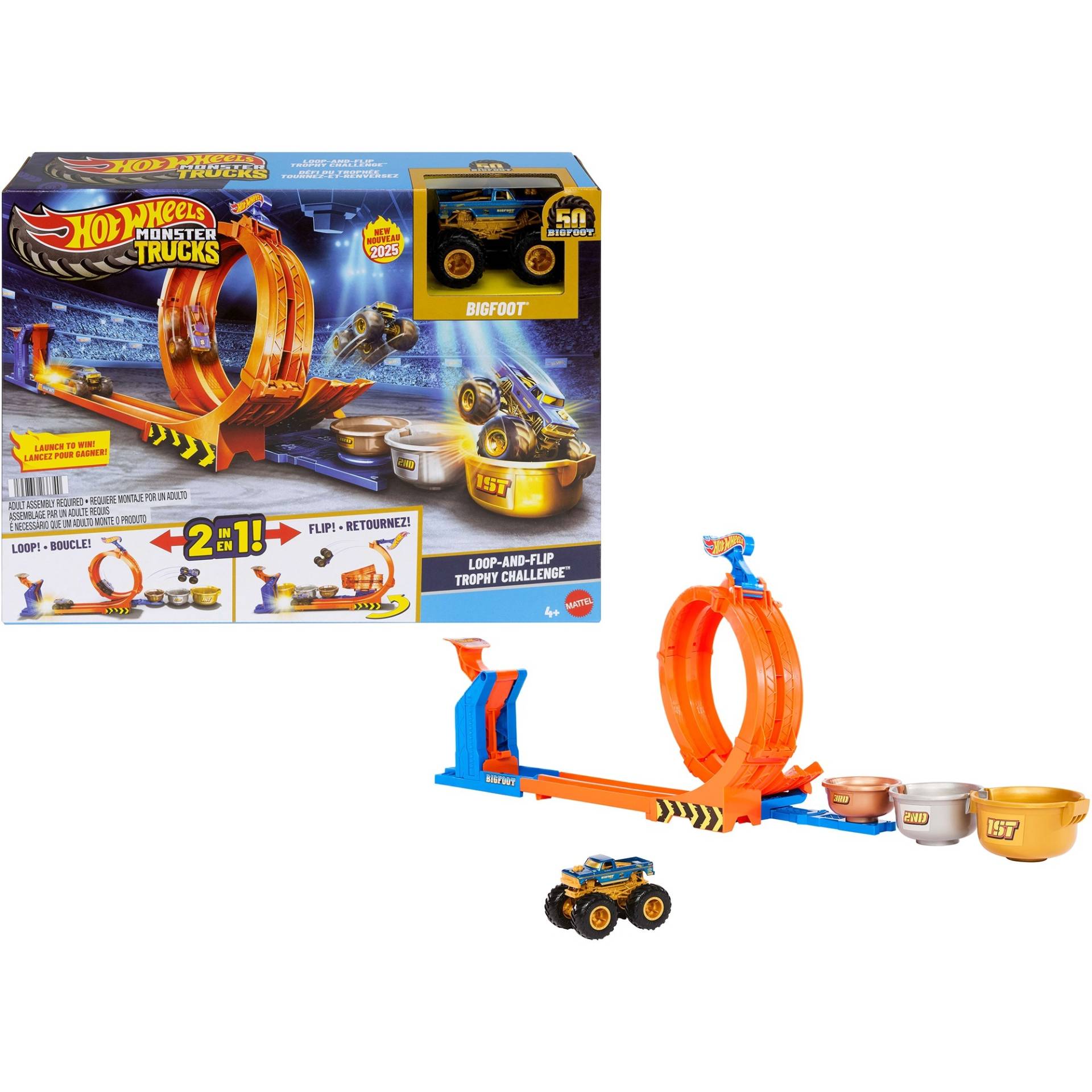 Hot Wheels Monster Trucks 2-in-1 Loop & Flip Challenge, Rennbahn Hot Wheels Monster Trucks 2-in-1 Loop & Flip Challenge, Rennbahn von Hot Wheels