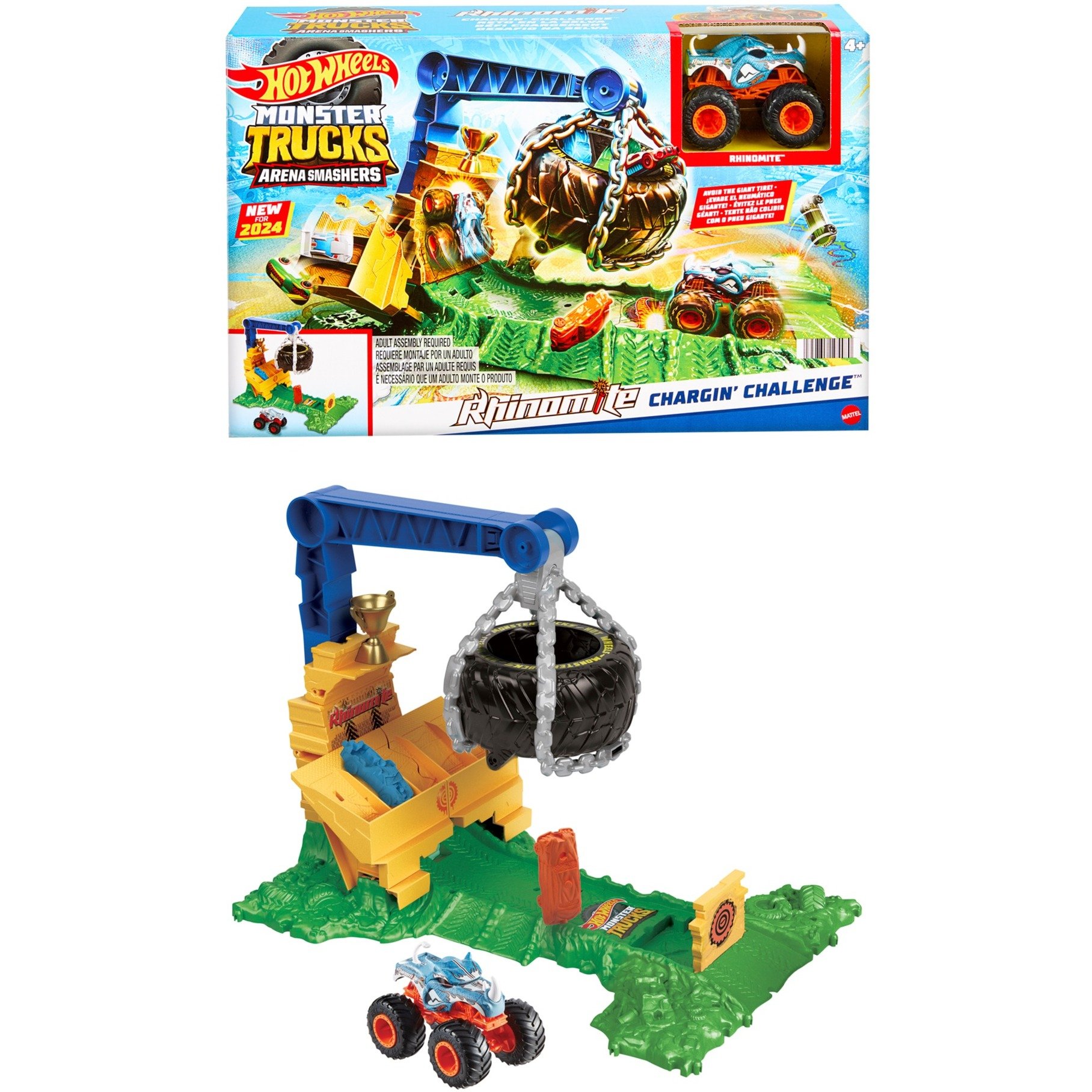 Hot Wheels Monster Trucks Arena Smashers: Rhinomite Chargin, Spielfahrzeug von Hot Wheels