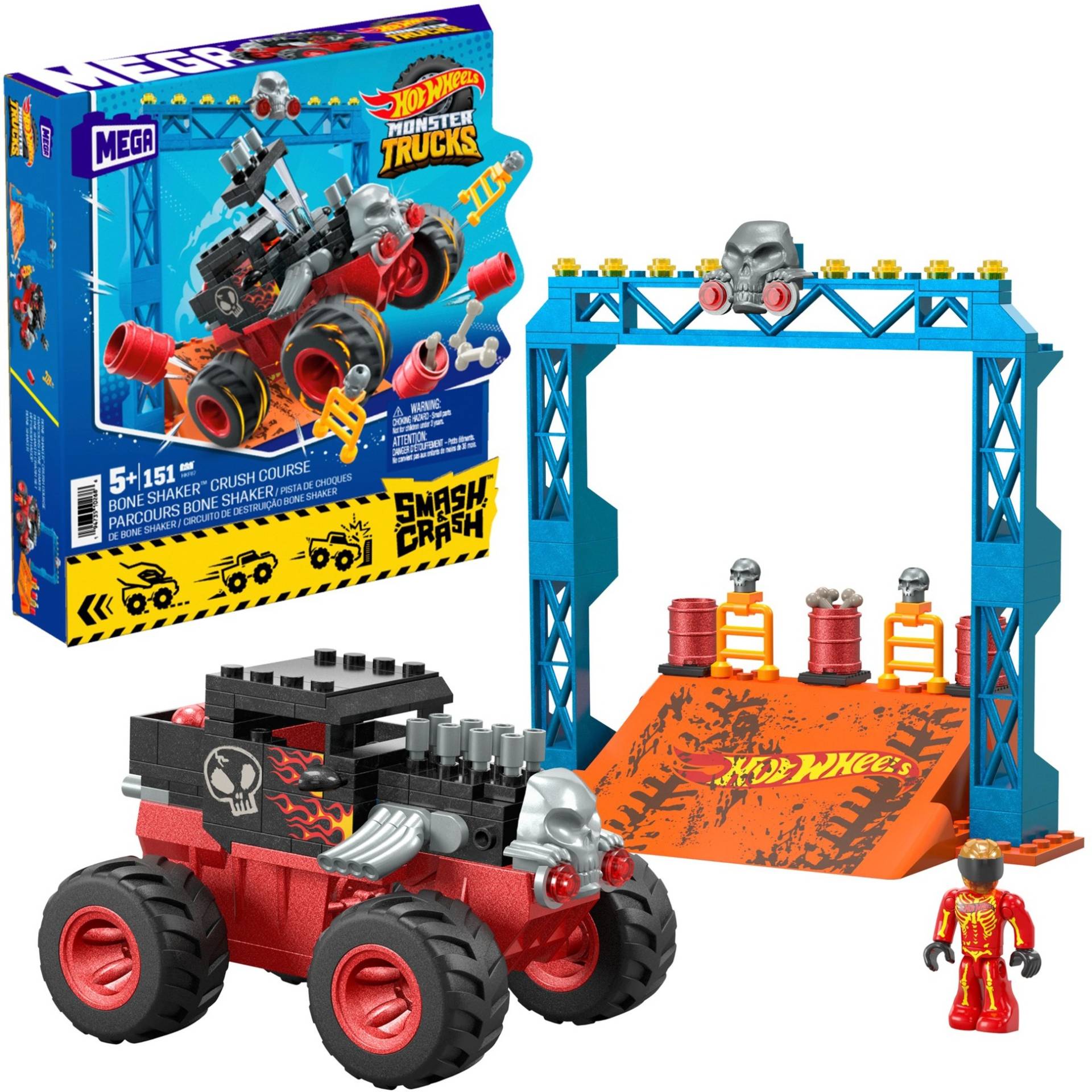 Monster Trucks Bone Shaker Crash Set, Spielfahrzeug von Hot Wheels