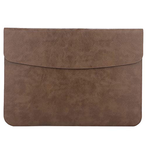 Laptop Hülle - PU Leder Tasche Schutzhülle Lederhülle Wallet Case Leather Sleeve Aktentasche mit Karten-Slot für Apple MacBook Air/MacBook Pro,Brown,MacBook 12 Zoll von HotYou