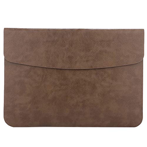 Laptop Hülle - PU Leder Tasche Schutzhülle Lederhülle Wallet Case Leather Sleeve Aktentasche mit Karten-Slot für Apple MacBook Air/MacBook Pro,Brown,MacBook 15.4 Zoll von HotYou