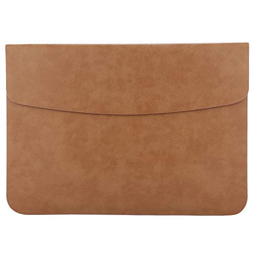 Laptop Hülle - PU Leder Tasche Schutzhülle Lederhülle Wallet Case Leather Sleeve Aktentasche mit Karten-Slot für Apple MacBook Air/MacBook Pro,Gelb,2018 New MacBook 15 Zoll von HotYou