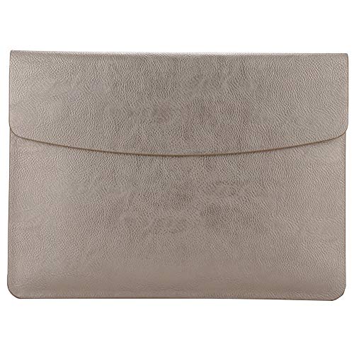 Laptop Hülle - PU Leder Tasche Schutzhülle Lederhülle Wallet Case Leather Sleeve Aktentasche mit Karten-Slot für Apple MacBook Air/MacBook Pro,Gold,MacBook 15.4 Zoll von HotYou