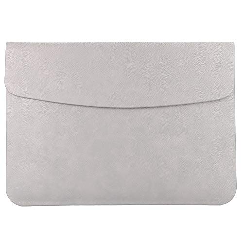 Laptop Hülle - PU Leder Tasche Schutzhülle Lederhülle Wallet Case Leather Sleeve Aktentasche mit Karten-Slot für Apple MacBook Air/MacBook Pro,Grau,MacBook 12 Zoll von HotYou