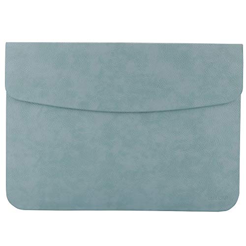 Laptop Hülle - PU Leder Tasche Schutzhülle Lederhülle Wallet Case Leather Sleeve Aktentasche mit Karten-Slot für Apple MacBook Air/MacBook Pro,Grün,2018 New MacBook 13 Zoll von HotYou