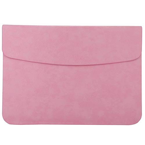 Laptop Hülle - PU Leder Tasche Schutzhülle Lederhülle Wallet Case Leather Sleeve Aktentasche mit Karten-Slot für Apple MacBook Air/MacBook Pro,Pink,2018 New MacBook 15 Zoll von HotYou
