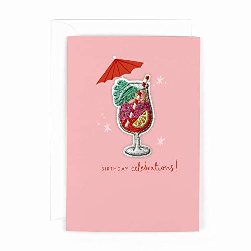 Hotchpotch Geburtstagskarte, zum Aufbügeln, mit Cocktailglas von Hotchpotch