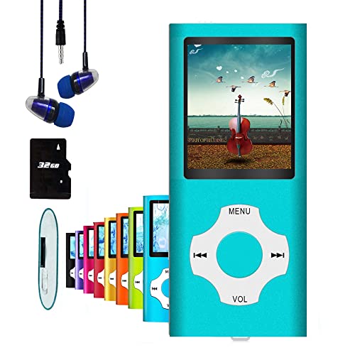 Hotechs MP3-Player/MP4-Player, MP3-Player mit 32 GB Speicherkarte, schlankes Design, digitales LCD-Display, 4,6 cm (1,8 Zoll) Display, FM-Radio (Blau) von Hotechs.