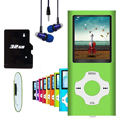 Hotechs MP3-Player/MP4-Player, MP3-Player mit 32 GB Speicherkarte, schlankes Design, digitales LCD-Display, 4,6 cm (1,8 Zoll) Display, FM-Radio von Hotechs.