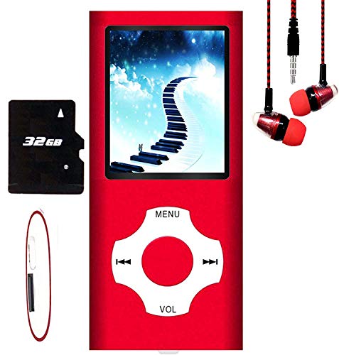 Hotechs MP3-Player/MP4-Player, MP3-Player mit 32 GB Speicherkarte, schlankes Design, digitales LCD-Display, 4,6 cm (1,8 Zoll) Display, FM-Radio von Hotechs.