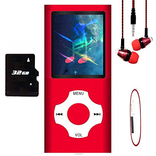 Hotechs MP3-Player/MP4-Player, MP3-Player mit 32 GB Speicherkarte, schlankes Design, digitales LCD-Display, 4,6 cm (1,8 Zoll) Display, FM-Radio von Hotechs.