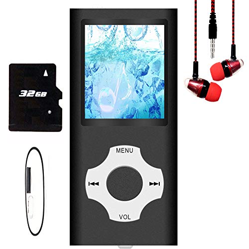 Hotechs MP3-Player/MP4-Player, MP3-Player mit 32 GB Speicherkarte, schlankes Design, digitales LCD-Display, 4,6 cm (1,8 Zoll) Display, FM-Radio von Hotechs.