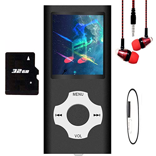 Hotechs MP3-Player/MP4-Player, MP3-Player mit 32 GB Speicherkarte, schlankes Design, digitales LCD-Display, 4,6 cm (1,8 Zoll) Display, FM-Radio von Hotechs.
