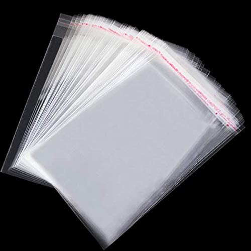 100 STK Selbstklebend OPP Tütchen Plastiktüten klein Flachbeutel transparent Beutel Plätzchen Gebäck Tüten Süßigkeiten Geschenk Verpackung für Kleidung und Textilien,8 * 14CM [11+3] von Hothotgirl