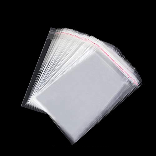 100 STK Selbstklebend Tütchen klein Flachbeutel transparent Beutel Gebäck Tüten Süßigkeiten Geschenk Verpackung für Kleidung und Textilien,10 * 18CM [15+3] von Hothotgirl
