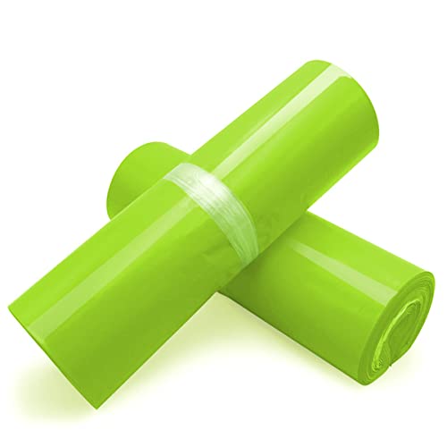 100 STK. Versandbeutel Plastik Versandtaschen, selbstklebend und Blickdicht, Versandtüten aus Plastik für Kleidung und Textilien-gelb grün weiß Versandbeutel (30*42cm/11.8*16.5 Zoll--Maca Green) von Hothotgirl