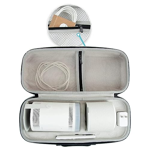 Schutzhülle für Samsung The Freestyle Projektor & Akku-Basis All Accessories Storage, kompatibel mit 76,2 cm - 254 cm The Freestyle 2nd Gen EVA Hard Bag Anti-Scratch Anti-Kollision (Schwarz) von Hounyoln