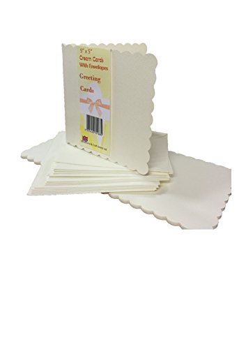House of Karte & Papier gerade Kanten Karte und Umschlag P 12,7 x 12,7 cm Cream (Pack of 15) von House of Card & Paper