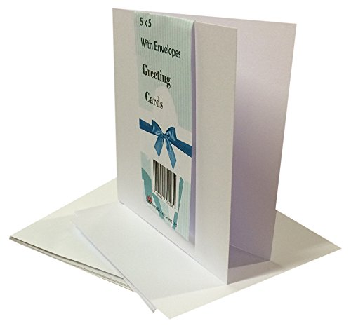 House of Karte & Papier gerade Kanten Karte und Umschlag P 12,7 x 12,7 cm White (Pack of 25) von House of Card & Paper