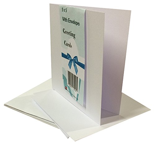 House of Karte & Papier gerade Kanten Karte und Umschlag P 12,7 x 12,7 cm White (Pack of 50) von House of Card & Paper