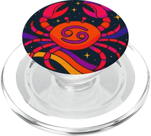 Krebs im psychedelischen Tierkreis-Kosmos PopSockets PopGrip für MagSafe Krebs im psychedelischen Tierkreis-Kosmos PopSockets PopGrip für MagSafe von House of Celestial Signs