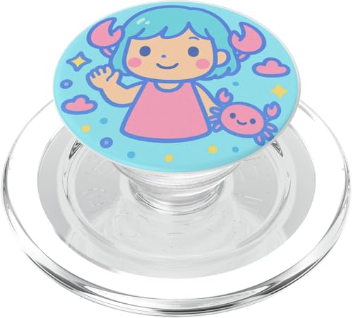 Krebs süßes Kawaii-Sternzeichen PopSockets PopGrip für MagSafe Krebs süßes Kawaii-Sternzeichen PopSockets PopGrip für MagSafe von House of Celestial Signs