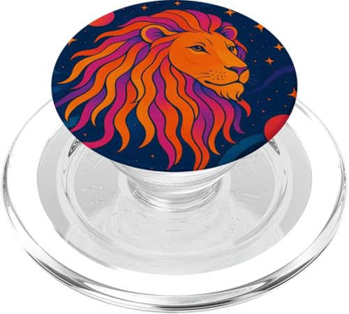Löwe im psychedelischen Tierkreis-Kosmos PopSockets PopGrip für MagSafe Löwe im psychedelischen Tierkreis-Kosmos PopSockets PopGrip für MagSafe von House of Celestial Signs