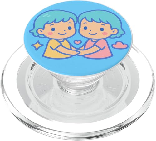 Niedliches Kawaii-Sternzeichen Zwillinge PopSockets PopGrip für MagSafe Niedliches Kawaii-Sternzeichen Zwillinge PopSockets PopGrip für MagSafe von House of Celestial Signs