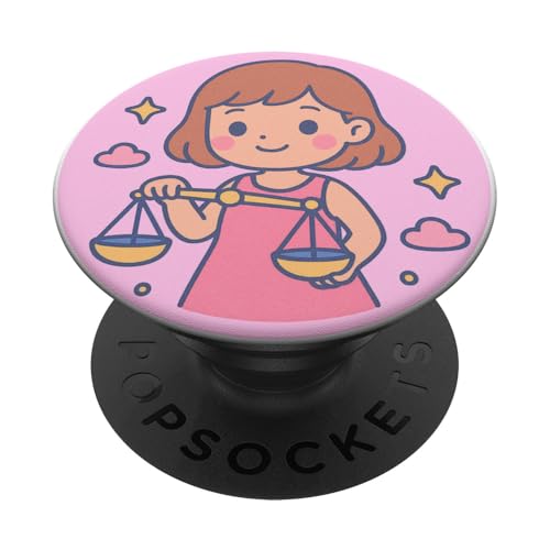 Waage niedliches Kawaii-Sternzeichen PopSockets Klebender PopGrip Waage niedliches Kawaii-Sternzeichen PopSockets Klebender PopGrip von House of Celestial Signs