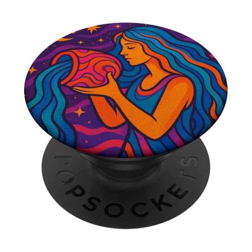 Wassermann im psychedelischen Tierkreis-Kosmos PopSockets Klebender PopGrip Wassermann im psychedelischen Tierkreis-Kosmos PopSockets Klebender PopGrip von House of Celestial Signs