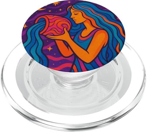 Wassermann im psychedelischen Tierkreis-Kosmos PopSockets PopGrip für MagSafe Wassermann im psychedelischen Tierkreis-Kosmos PopSockets PopGrip für MagSafe von House of Celestial Signs