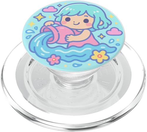 Wassermann niedliches Kawaii-Sternzeichen PopSockets PopGrip für MagSafe von House of Celestial Signs