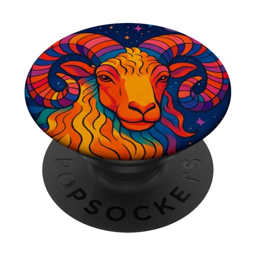 Widder im psychedelischen Tierkreis-Kosmos PopSockets Klebender PopGrip Widder im psychedelischen Tierkreis-Kosmos PopSockets Klebender PopGrip von House of Celestial Signs
