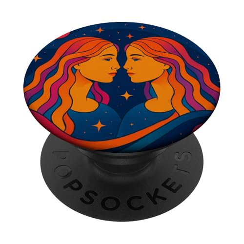 Zwillinge im psychedelischen Tierkreis-Kosmos PopSockets Klebender PopGrip Zwillinge im psychedelischen Tierkreis-Kosmos PopSockets Klebender PopGrip von House of Celestial Signs