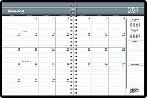 House of Doolittle 2024-2025 Zwei-Jahres-Kalender, Monatsplaner, schwarzer Einband, 21,6 x 27,9 cm, Januar - Dezember (HOD262002-24) von House of Doolittle