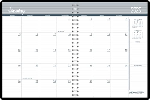 House of Doolittle 2025-2026 Zweijahreskalender, Monatsplaner, schwarzer Einband, 21,6 x 27,9 cm, Januar bis Dezember (HOD262002-25) von House of Doolittle